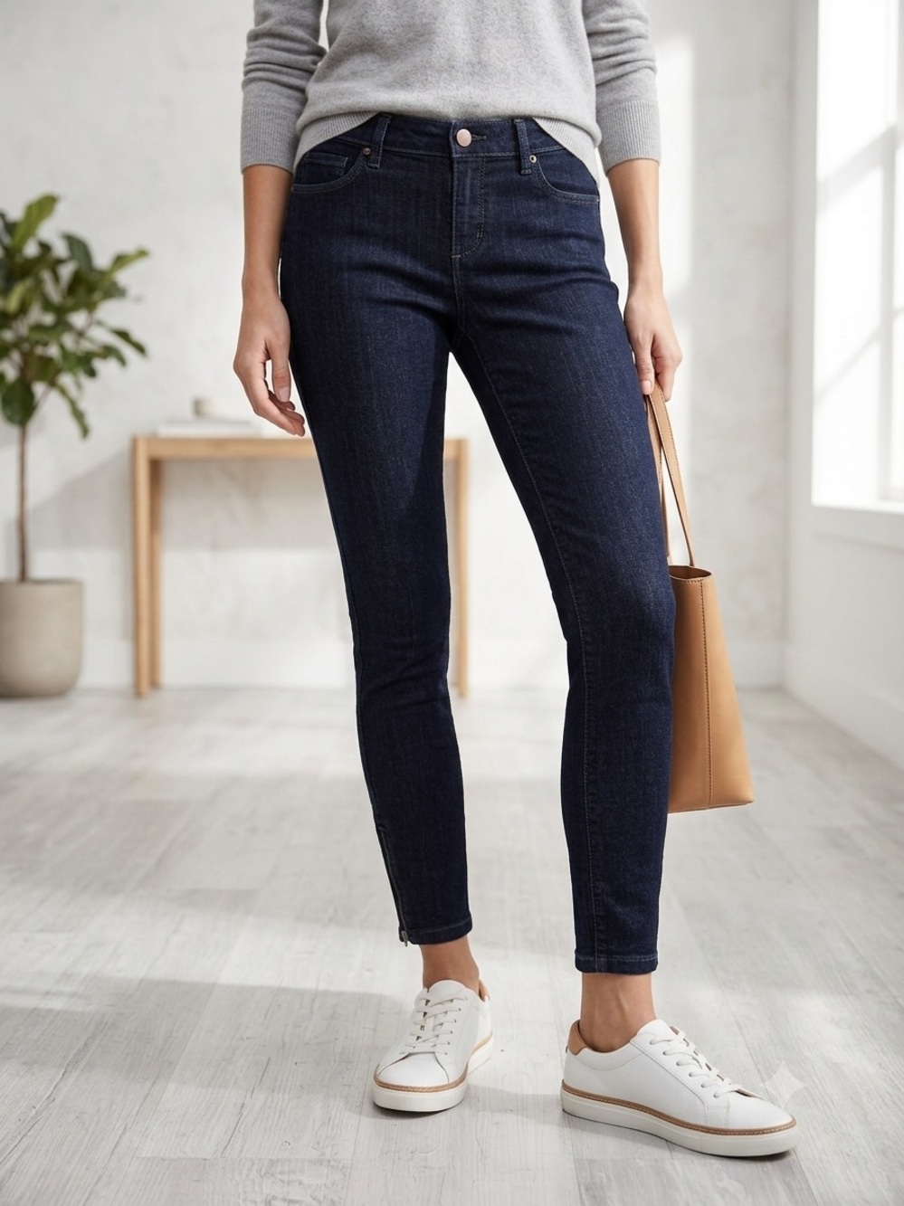 LOFT Dark Blue Ankle Skinny Jeans